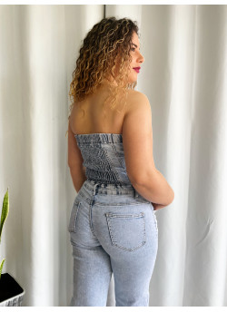 Macacão de Ganga Wide Leg