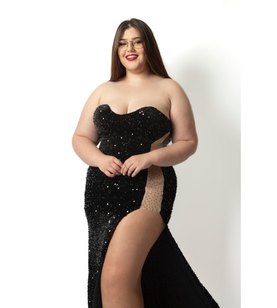 Vestido Gala com Transparência