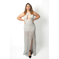 Vestido Branco com Lantejoulas