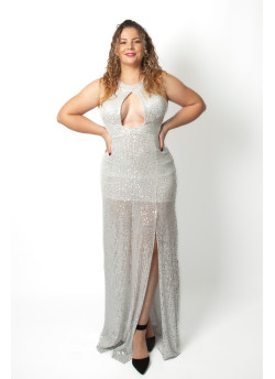 Vestido Branco com Lantejoulas