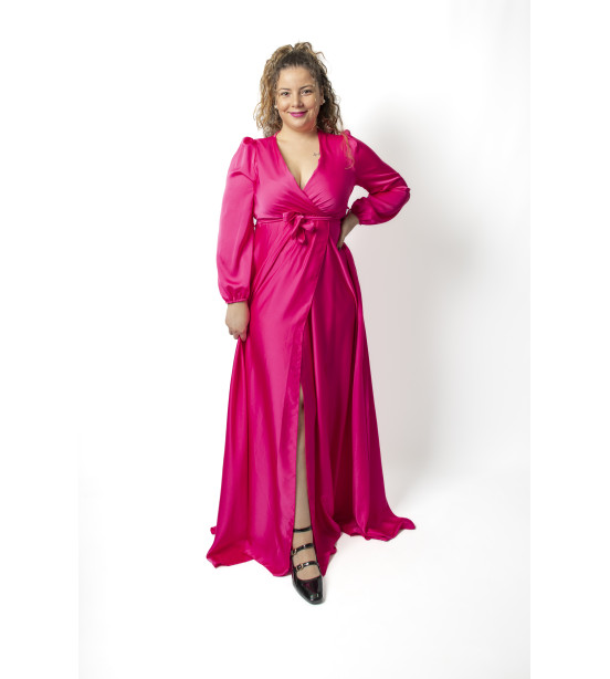 Vestido de Cetim Comprido