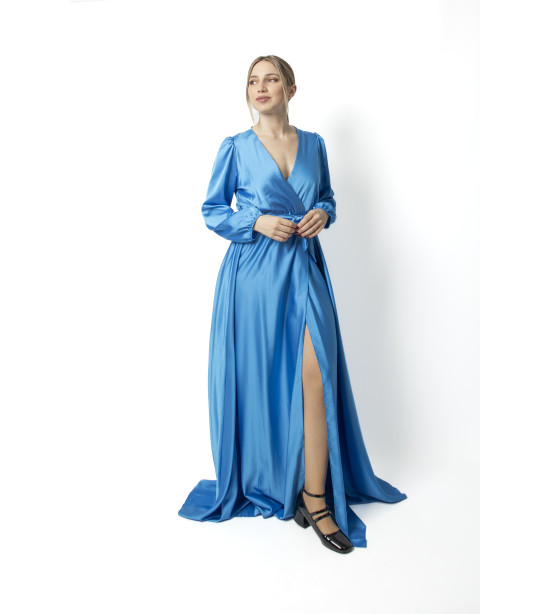 Vestido de Cetim Comprido