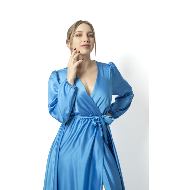 Vestido de Cetim Comprido