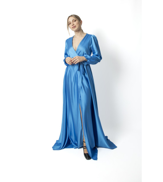Vestido de Cetim Comprido