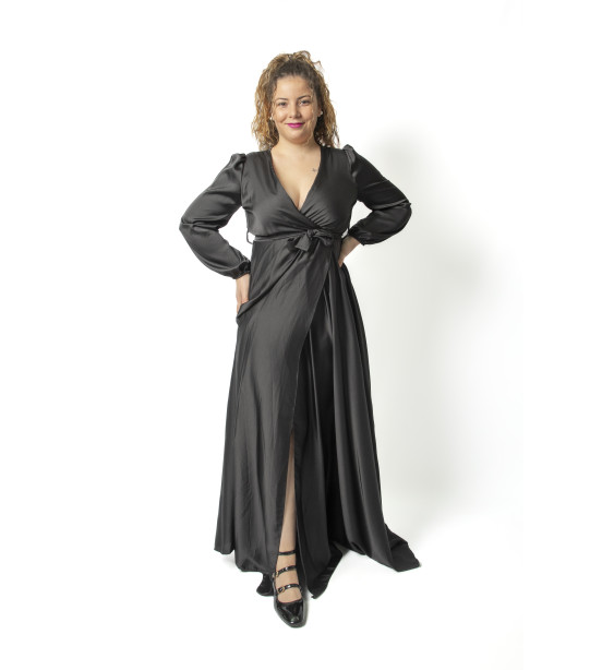 Vestido de Cetim Comprido
