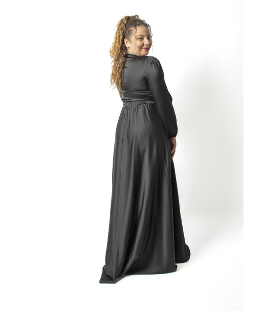 Vestido de Cetim Comprido