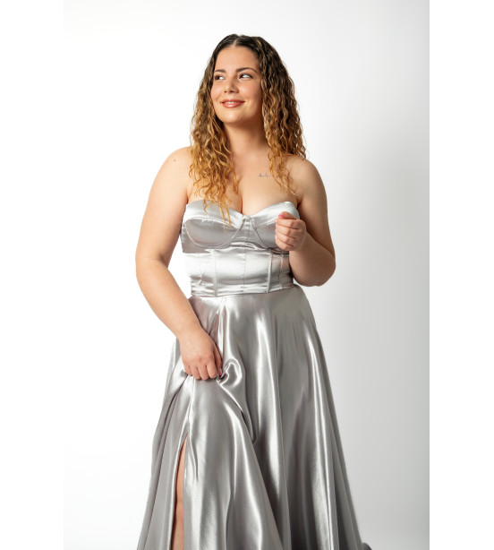 Conjunto de Corpete e Saia em Cetim