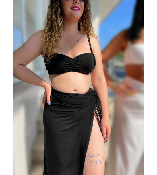 Conjunto 3 Peças - Top+Cueca+Saia