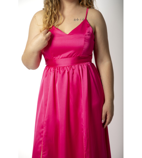 Vestido de 2 Rachas em Cetim