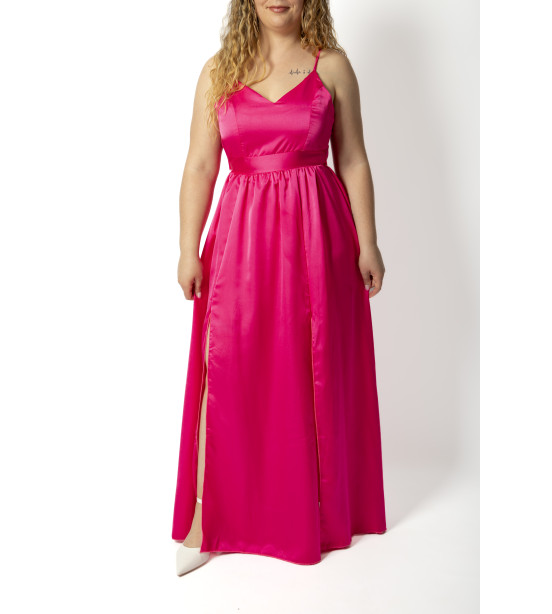 Vestido de 2 Rachas em Cetim