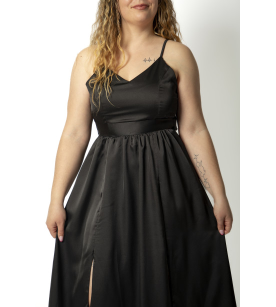 Vestido de 2 Rachas em Cetim
