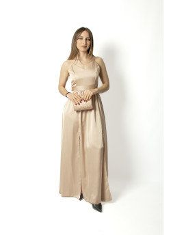 Vestido de 2 Rachas em Cetim