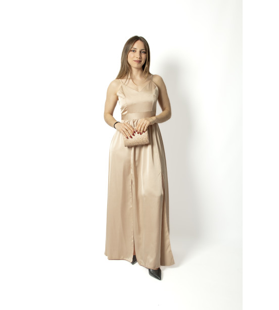 Vestido de 2 Rachas em Cetim