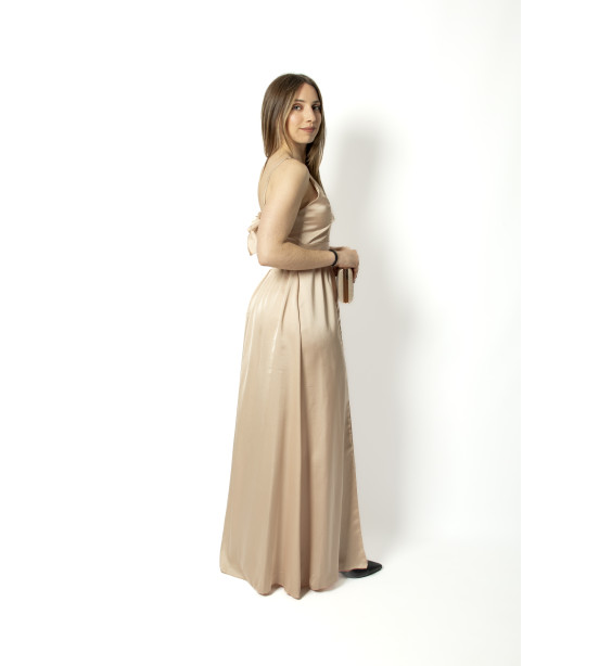 Vestido de 2 Rachas em Cetim