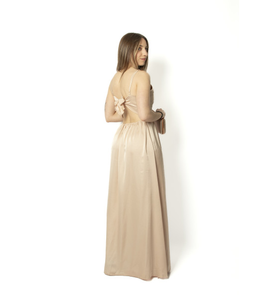 Vestido de 2 Rachas em Cetim