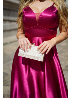 Vestido de Cetim com Costas Cruzadas