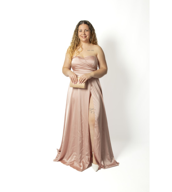 Vestido Cai Cai de Cetim com Copas 