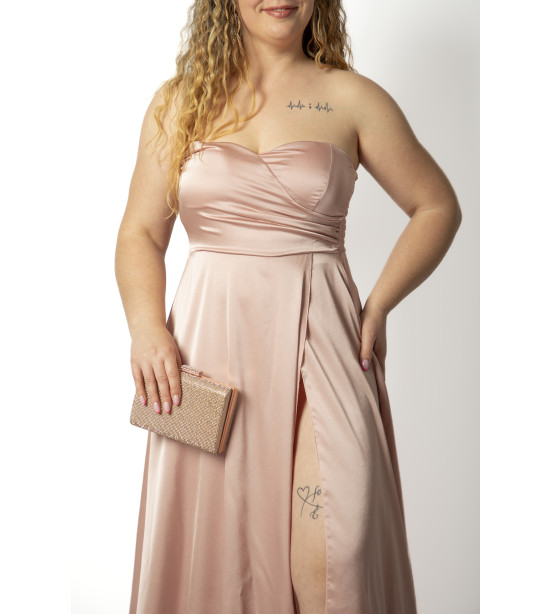 Vestido Cai Cai de Cetim com Copas 