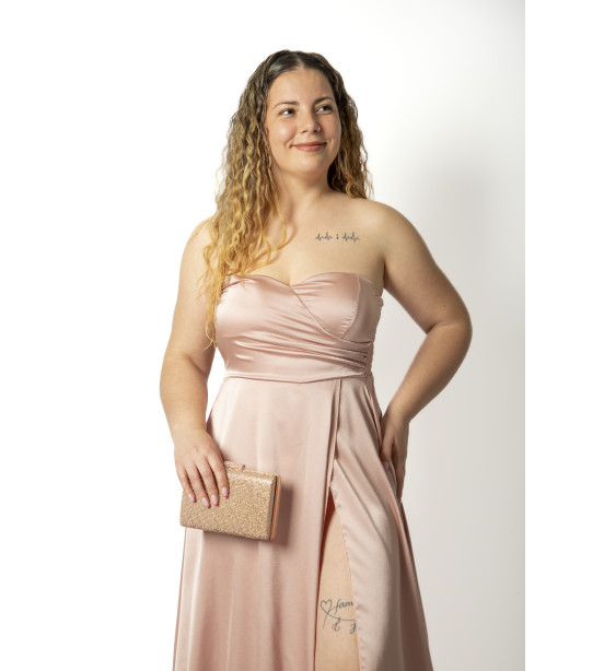 Vestido Cai Cai de Cetim com Copas 