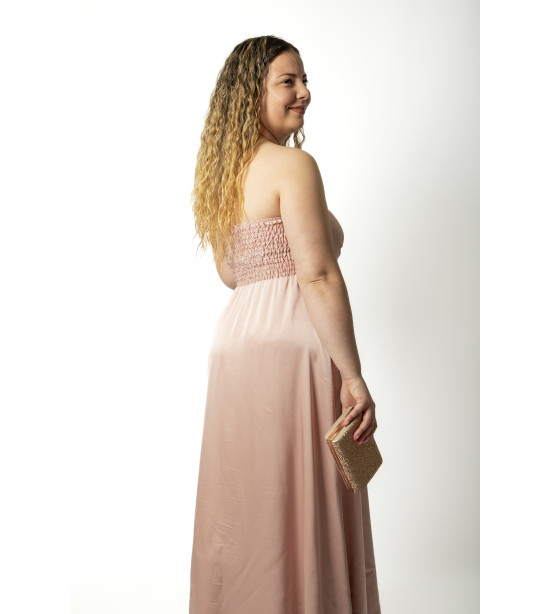 Vestido Cai Cai de Cetim com Copas 