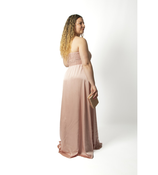 Vestido Cai Cai de Cetim com Copas 