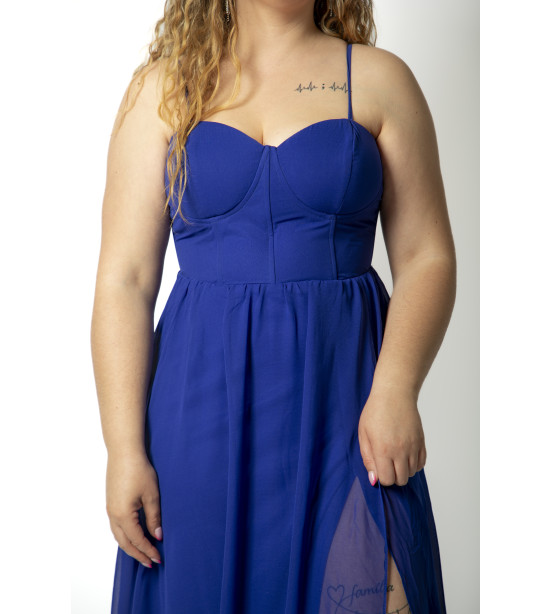 Vestido estilo Corpete com Racha