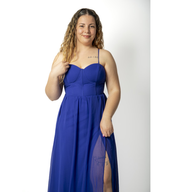 Vestido estilo Corpete com Racha