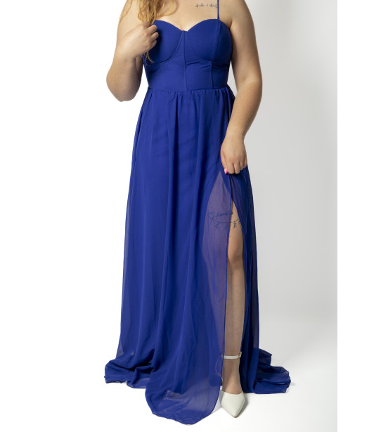 Vestido estilo Corpete com Racha