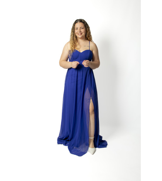Vestido estilo Corpete com Racha