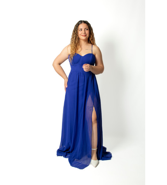 Vestido estilo Corpete com Racha