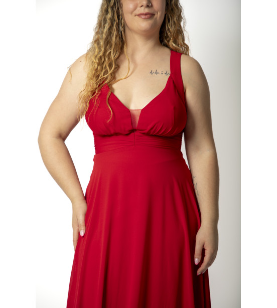 Vestido Vermelho com Costas Trabalhadas
