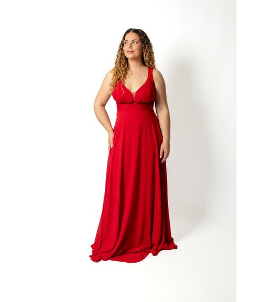 Vestido Vermelho com Costas Trabalhadas