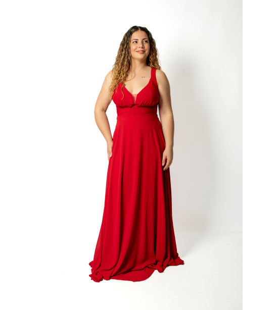Vestido Vermelho com Costas Trabalhadas